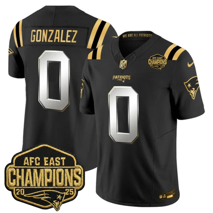 NE 2025 AFC East Champions Gold Vapor Limited Jersey - All Stitched-DTD