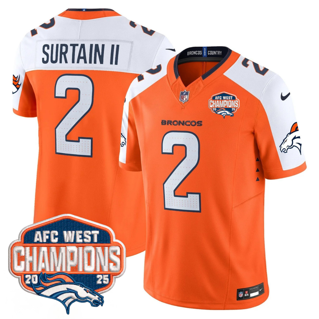 DEN AFC West Champions Patch Vapor Limited Jersey V2 - All Stitched-DTD