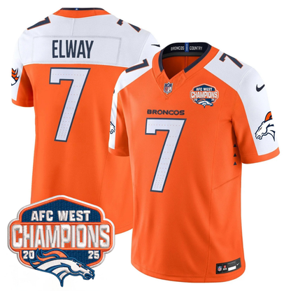 DEN AFC West Champions Patch Vapor Limited Jersey V2 - All Stitched-DTD