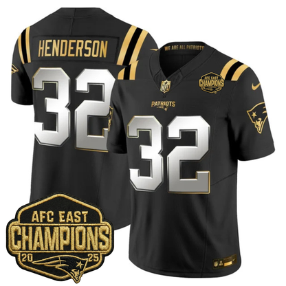 NE 2025 AFC East Champions Gold Vapor Limited Jersey - All Stitched-DTD