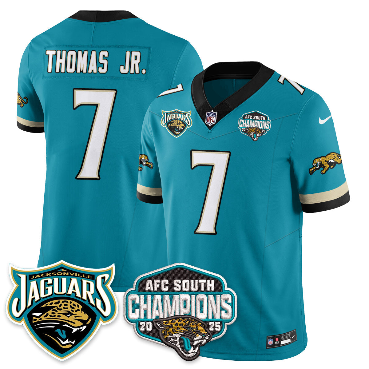 DET AFC South Division Champions Vapor Limited Throwback Jersey - All Stitched-DTD