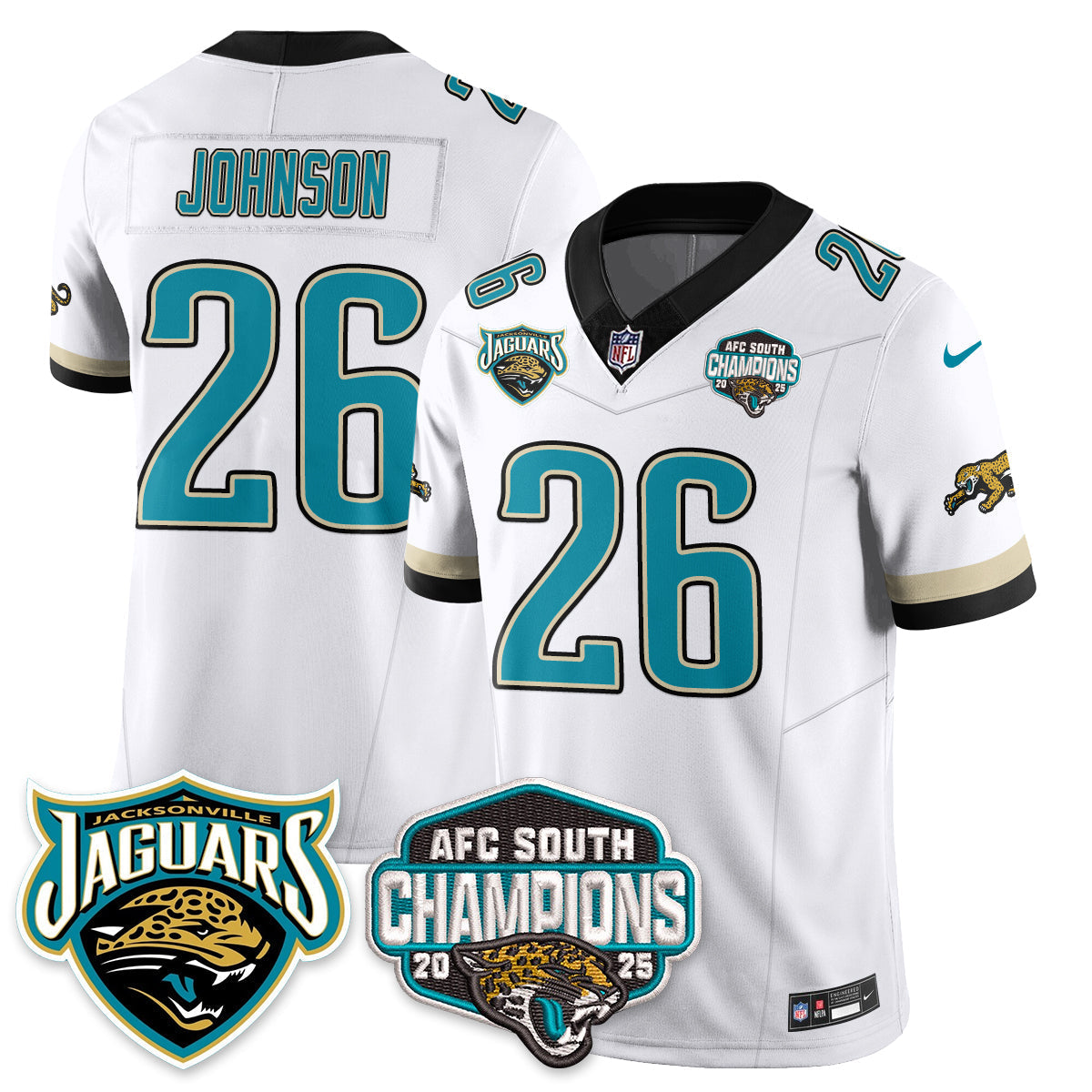 DET AFC South Division Champions Vapor Limited Throwback Jersey - All Stitched-DTD