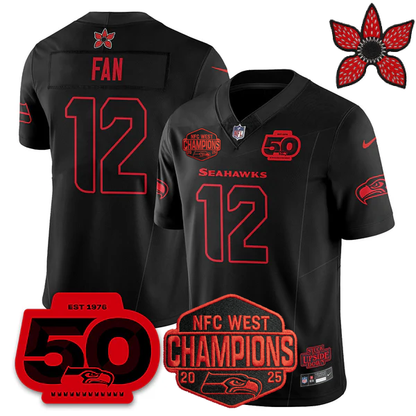 SEA 'Stranger Things Edition' 2026 NFC West Champions Jersey - All Stitched-DTD