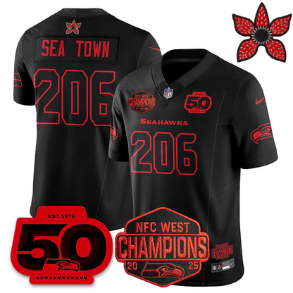 SEA 'Stranger Things Edition' 2026 NFC West Champions Jersey - All Stitched-DTD