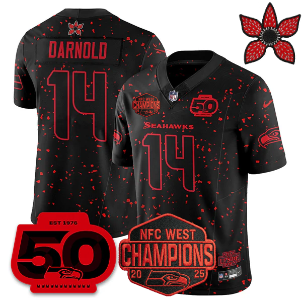 SEA 'Stranger Things Edition' 2026 NFC West Champions Jersey - All Stitched-DTD