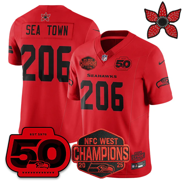 SEA 'Stranger Things Edition' 2026 NFC West Champions Jersey - All Stitched-DTD