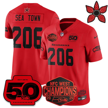SEA 'Stranger Things Edition' 2026 NFC West Champions Jersey - All Stitched-DTD