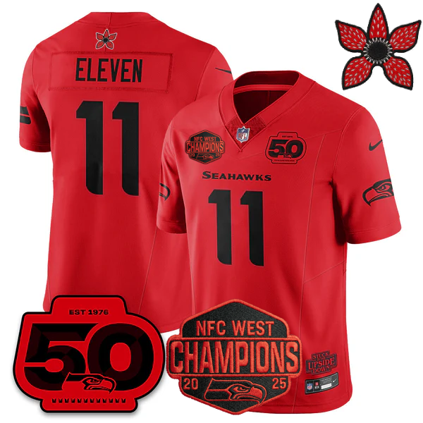SEA 'Stranger Things Edition' 2026 NFC West Champions Jersey - All Stitched-DTD