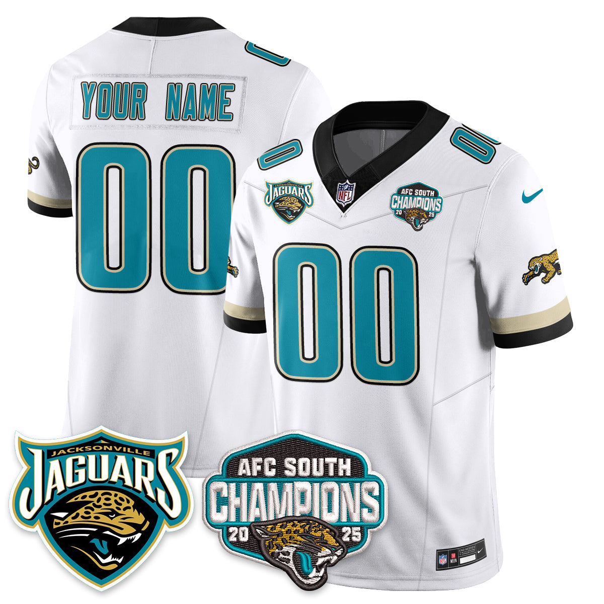Custom DET AFC South Division Champions Vapor Limited Throwback Jersey - All Stitched-DTD