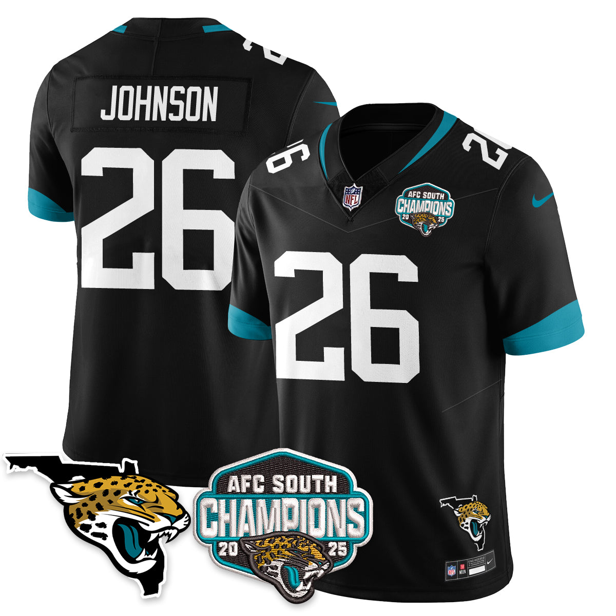 DET AFC South Division Champions Vapor Limited Jersey - All Stitched-DTD