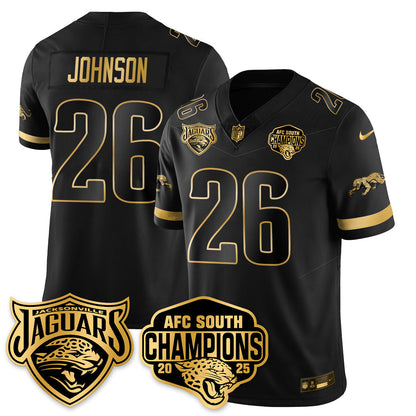 DET AFC South Division Champions Vapor Limited Gold Jersey - All Stitched-DTD