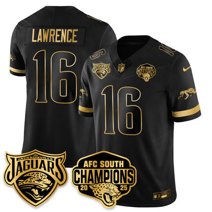 DET AFC South Division Champions Vapor Limited Gold Jersey - All Stitched-DTD