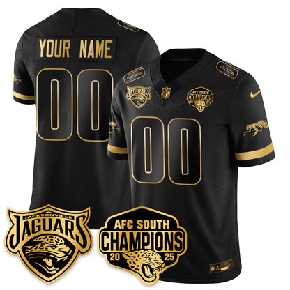 Custom DET AFC South Division Champions Vapor Limited Gold Jersey - All Stitched-DTD
