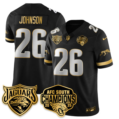 DET AFC South Division Champions Vapor Limited Gold Jersey - All Stitched-DTD