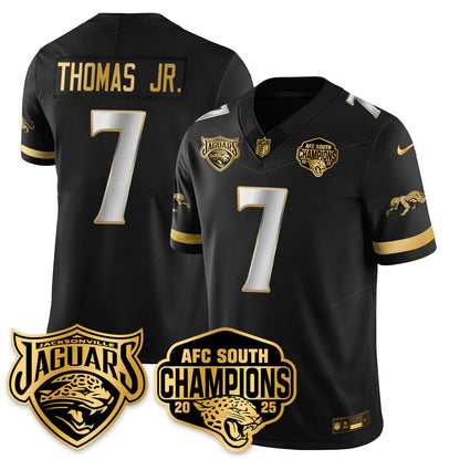 DET AFC South Division Champions Vapor Limited Gold Jersey - All Stitched-DTD