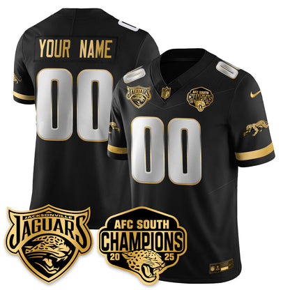 DET AFC South Division Champions Vapor Limited Gold Jersey - All Stitched-DTD