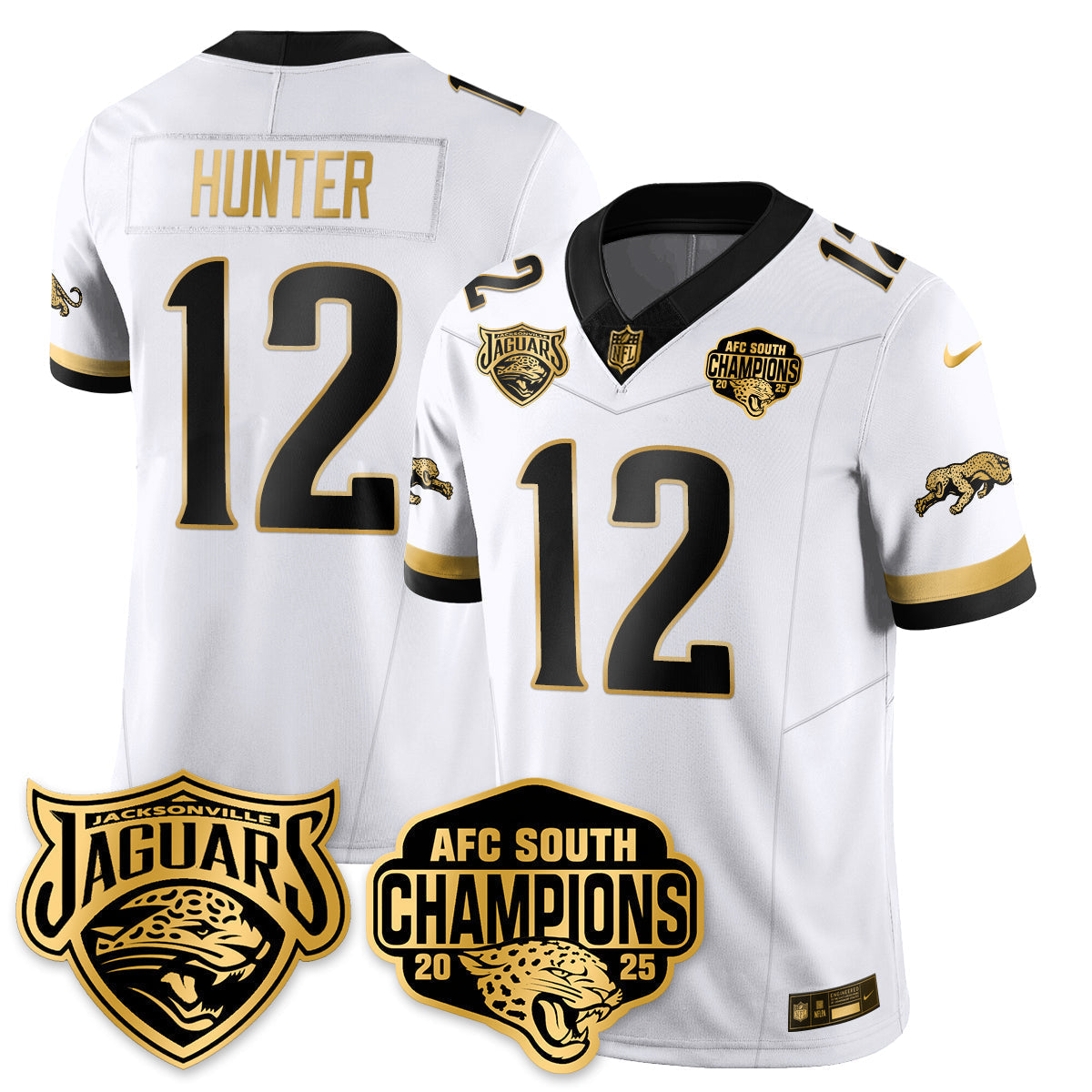 DET AFC South Division Champions Vapor Limited Gold Jersey - All Stitched-DTD