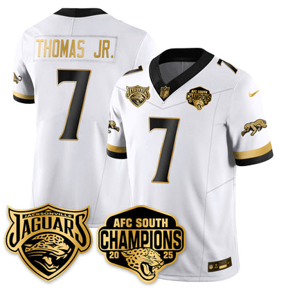 DET AFC South Division Champions Vapor Limited Gold Jersey - All Stitched-DTD