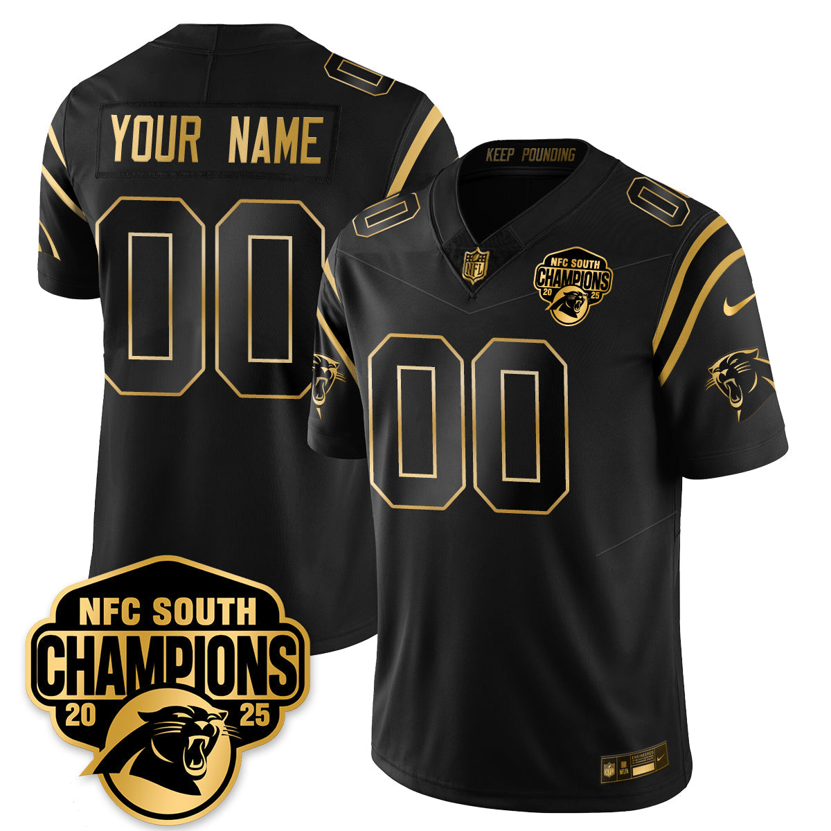 Custom CAR NFC South Division Champions Vapor Limited Jersey - All Stitched-DTD
