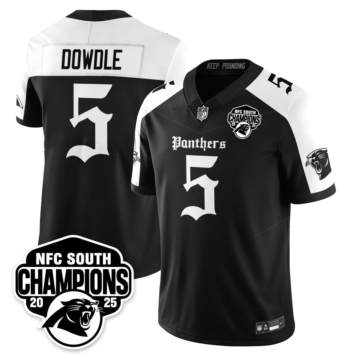 CAR Gothic NFC South Division Champions Vapor Limited Gothic Jersey - All Stitched-DTD