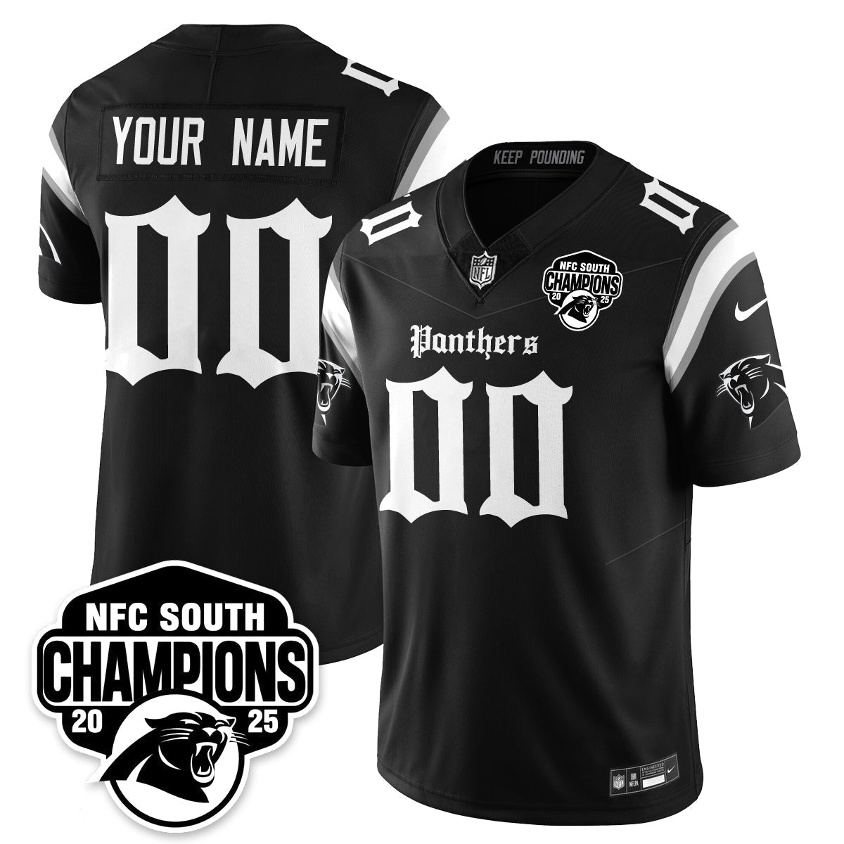 CAR Gothic NFC South Division Champions Vapor Limited Gothic Jersey - All Stitched-DTD