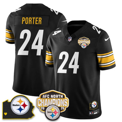 PIT AFC North Division Champions Vapor Limited Gold Jersey N2 - All Stitched-DTD