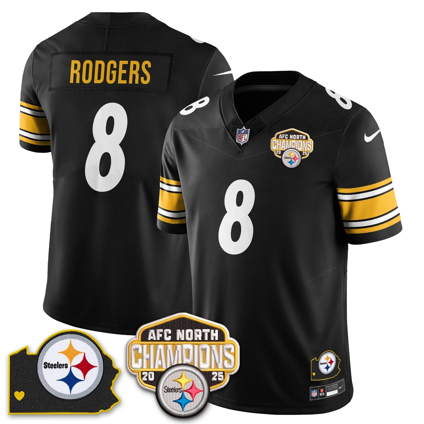 PIT AFC North Division Champions Vapor Limited Jersey - All Stitched-DTD