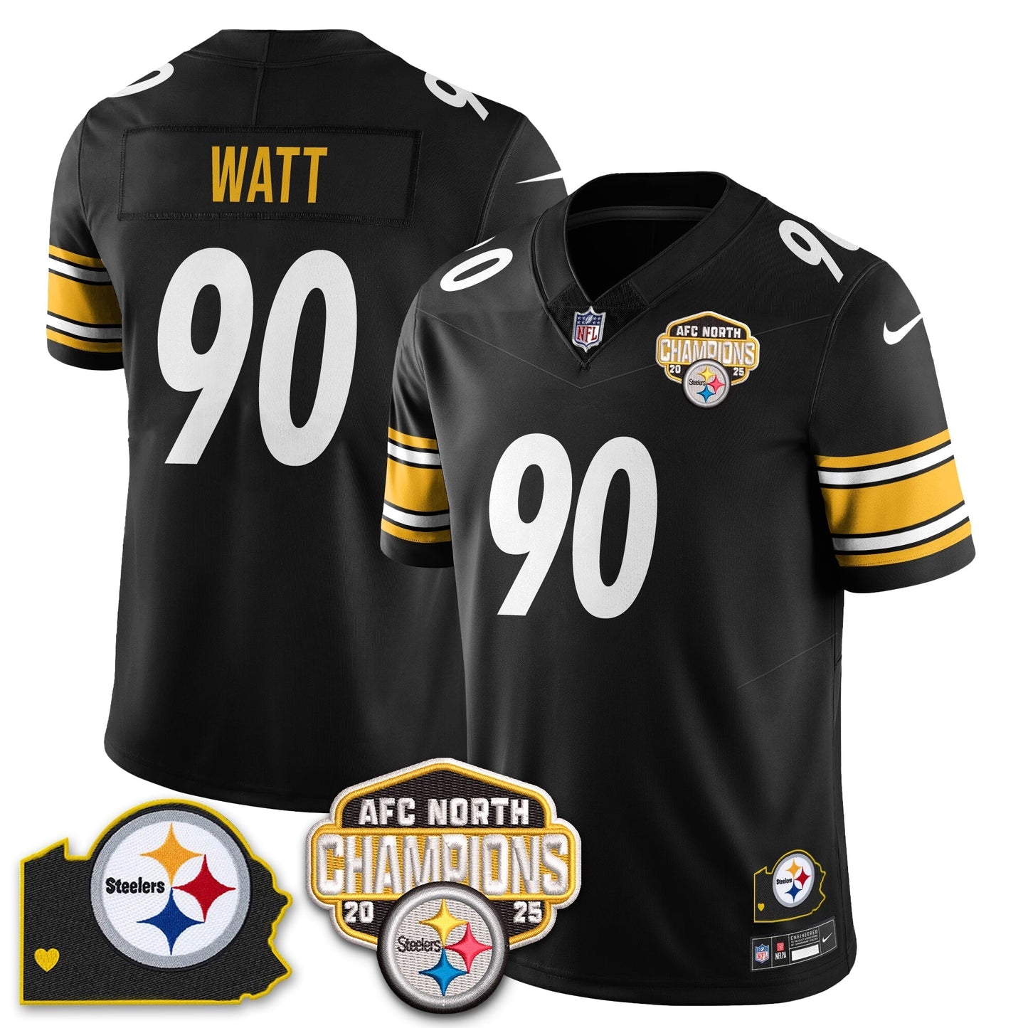 PIT AFC North Division Champions Vapor Limited Jersey - All Stitched-DTD