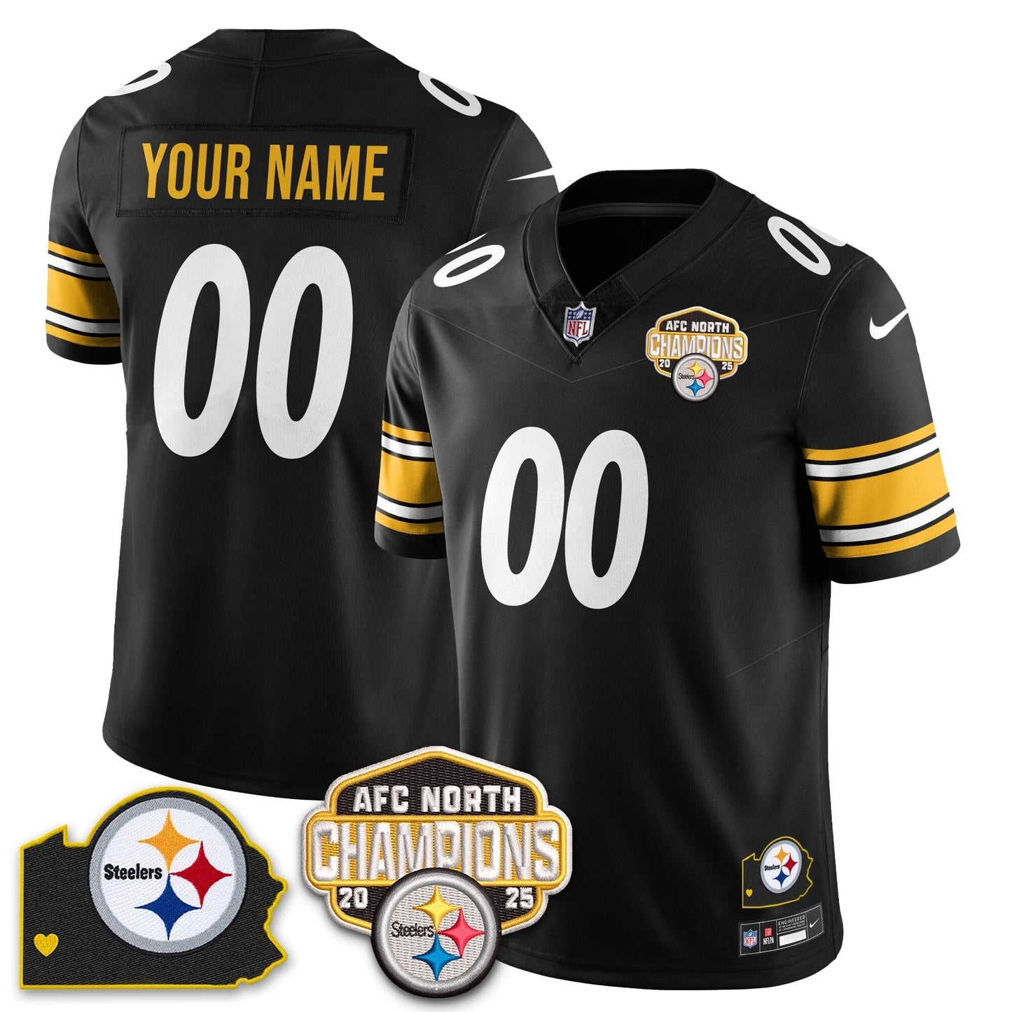 PIT AFC North Division Champions Vapor Limited Jersey N1 - All Stitched-DTD