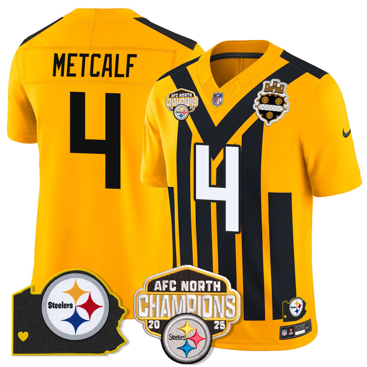 PIT AFC North Division Champions Vapor Limited Jersey N1 - All Stitched-DTD