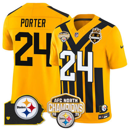 PIT AFC North Division Champions Vapor Limited Gold Jersey N2 - All Stitched-DTD