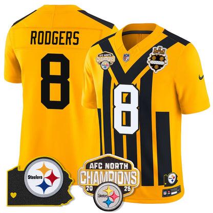 PIT AFC North Division Champions Vapor Limited Gold Jersey N2 - All Stitched-DTD
