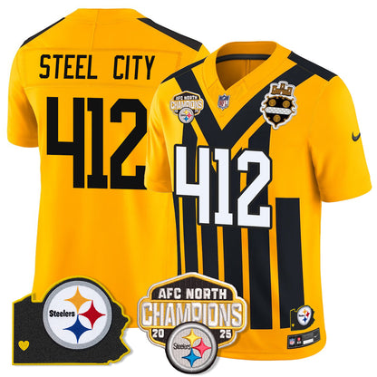 PIT AFC North Division Champions Vapor Limited Gold Jersey N2 - All Stitched-DTD