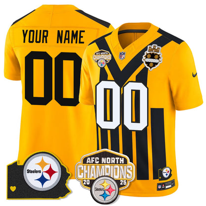 PIT AFC North Division Champions Vapor Limited Gold Jersey N2 - All Stitched-DTD