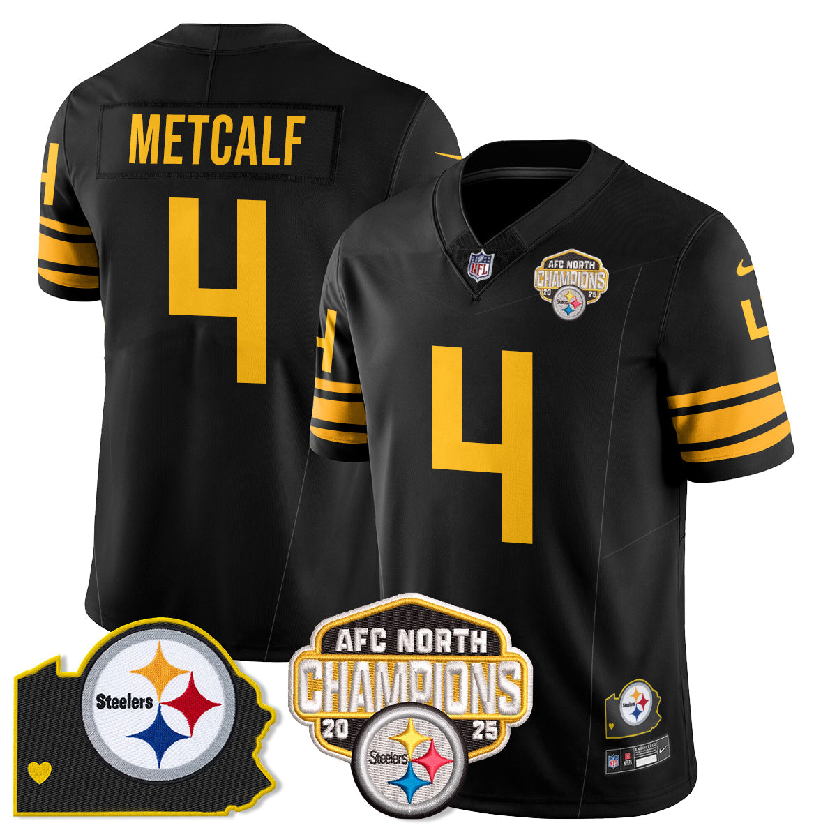 PIT AFC North Division Champions Vapor Limited Jersey N1 - All Stitched-DTD