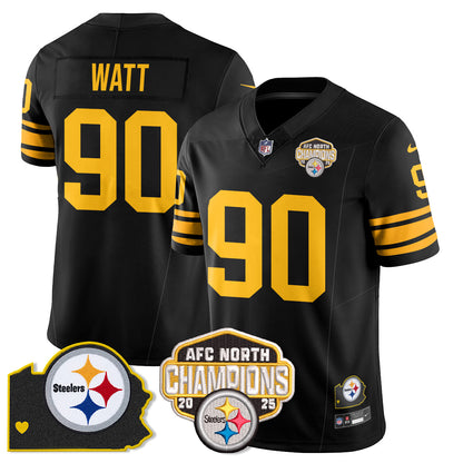 PIT AFC North Division Champions Vapor Limited Jersey N1 - All Stitched-DTD