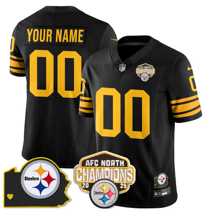 Custom PIT AFC North Division Champions Vapor Limited Gold Jersey N2 - All Stitched-DTD