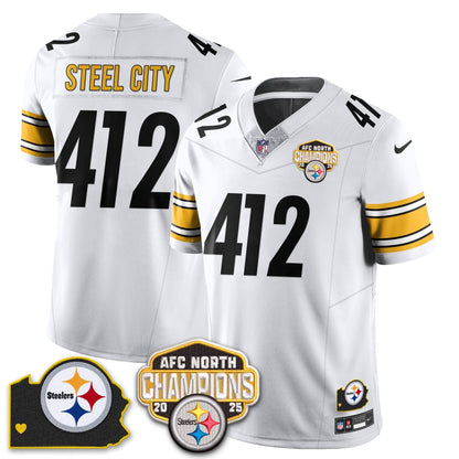 PIT AFC North Division Champions Vapor Limited Gold Jersey N2 - All Stitched-DTD