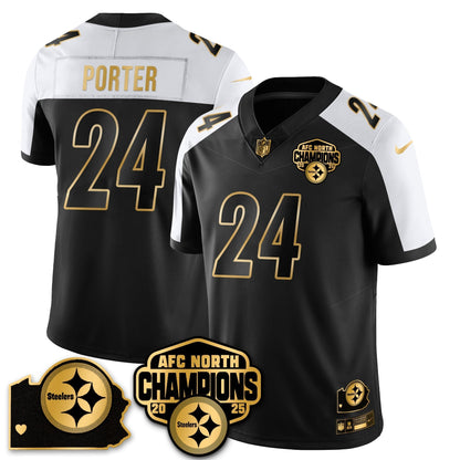PIT AFC North Division Champions Vapor Limited Gold Jersey N2 - All Stitched-DTD