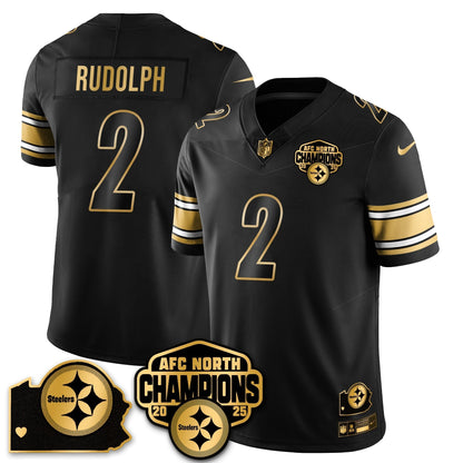PIT AFC North Division Champions Vapor Limited Jersey N1 - All Stitched-DTD