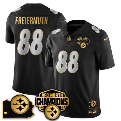 PIT AFC North Division Champions Vapor Limited Gold Jersey N2 - All Stitched-DTD