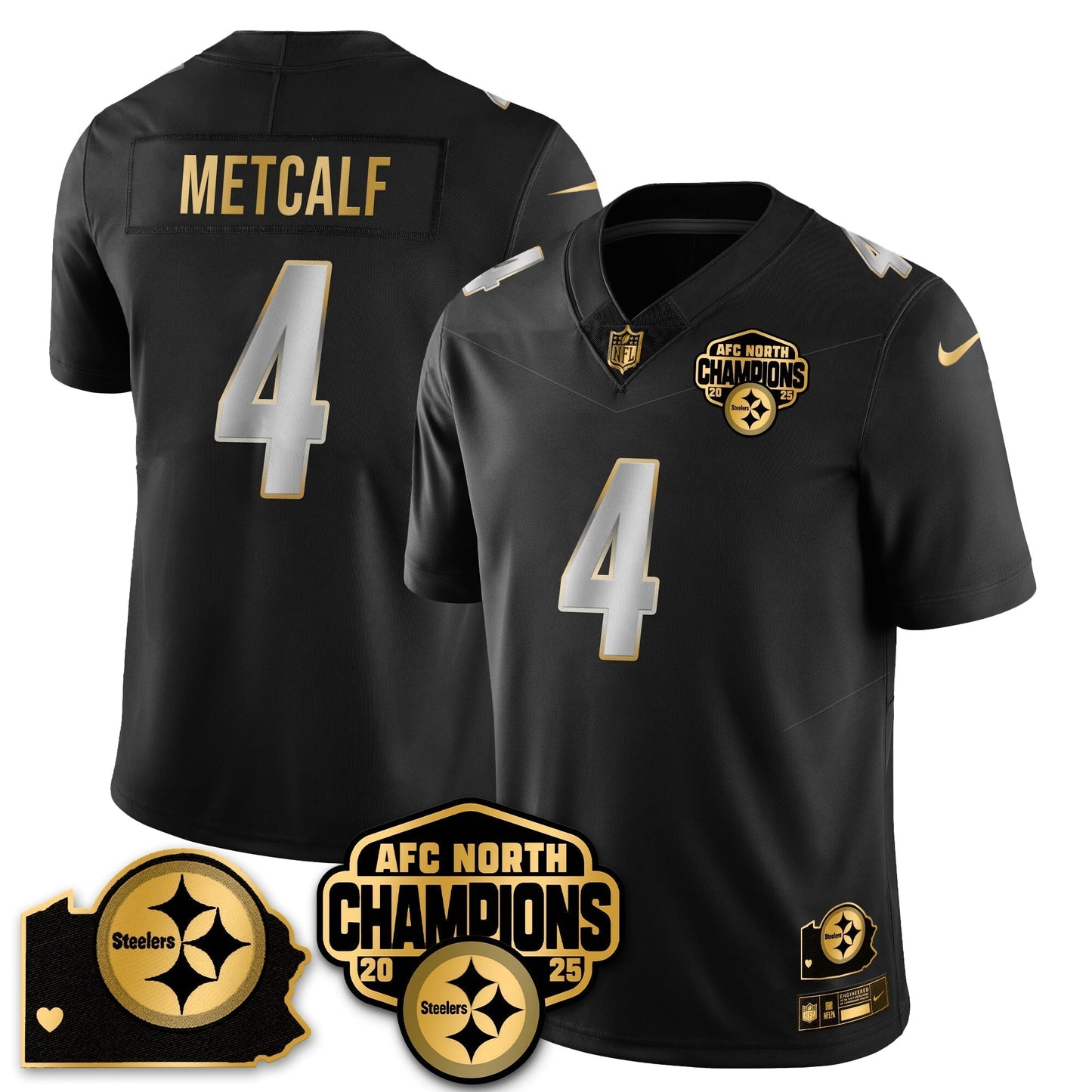 PIT AFC North Division Champions Vapor Limited Jersey N1 - All Stitched-DTD
