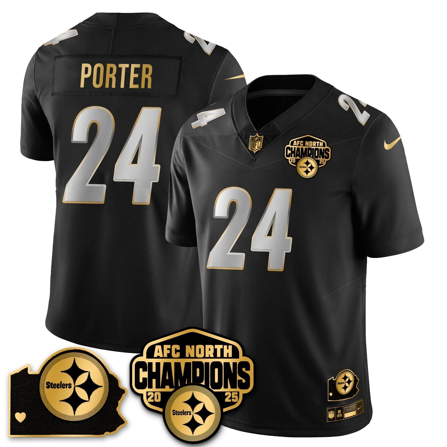 PIT AFC North Division Champions Vapor Limited Jersey N1 - All Stitched-DTD