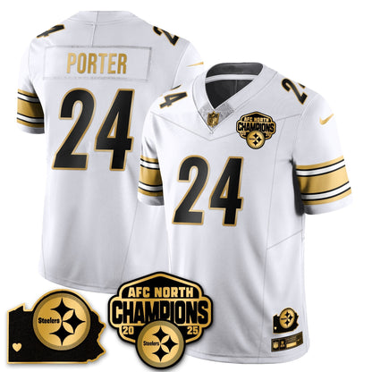 PIT AFC North Division Champions Vapor Limited Gold Jersey - All Stitched-DTD
