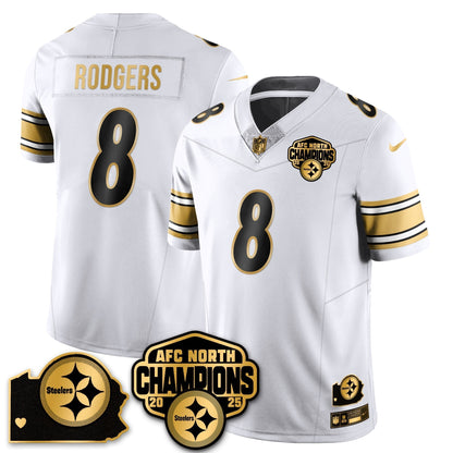 PIT AFC North Division Champions Vapor Limited Gold Jersey N2 - All Stitched-DTD
