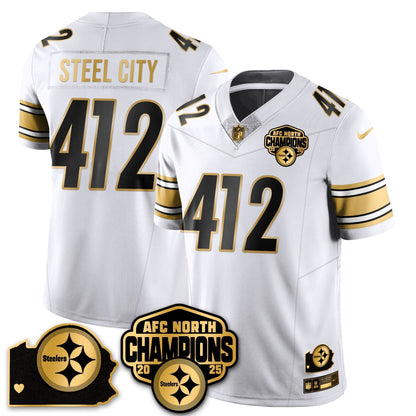 PIT AFC North Division Champions Vapor Limited Jersey N1 - All Stitched-DTD