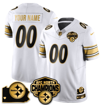 PIT AFC North Division Champions Vapor Limited Gold Jersey - All Stitched-DTD