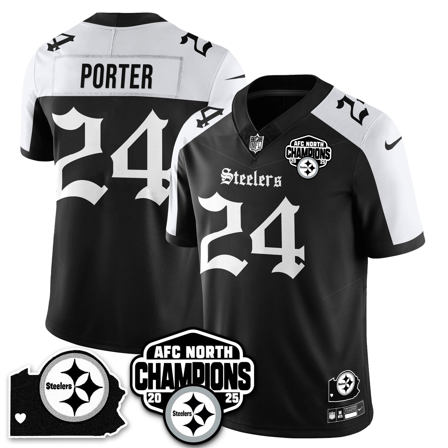 PIT Gothic AFC North Division Champions Vapor Limited Jersey - All Stitched-DTD