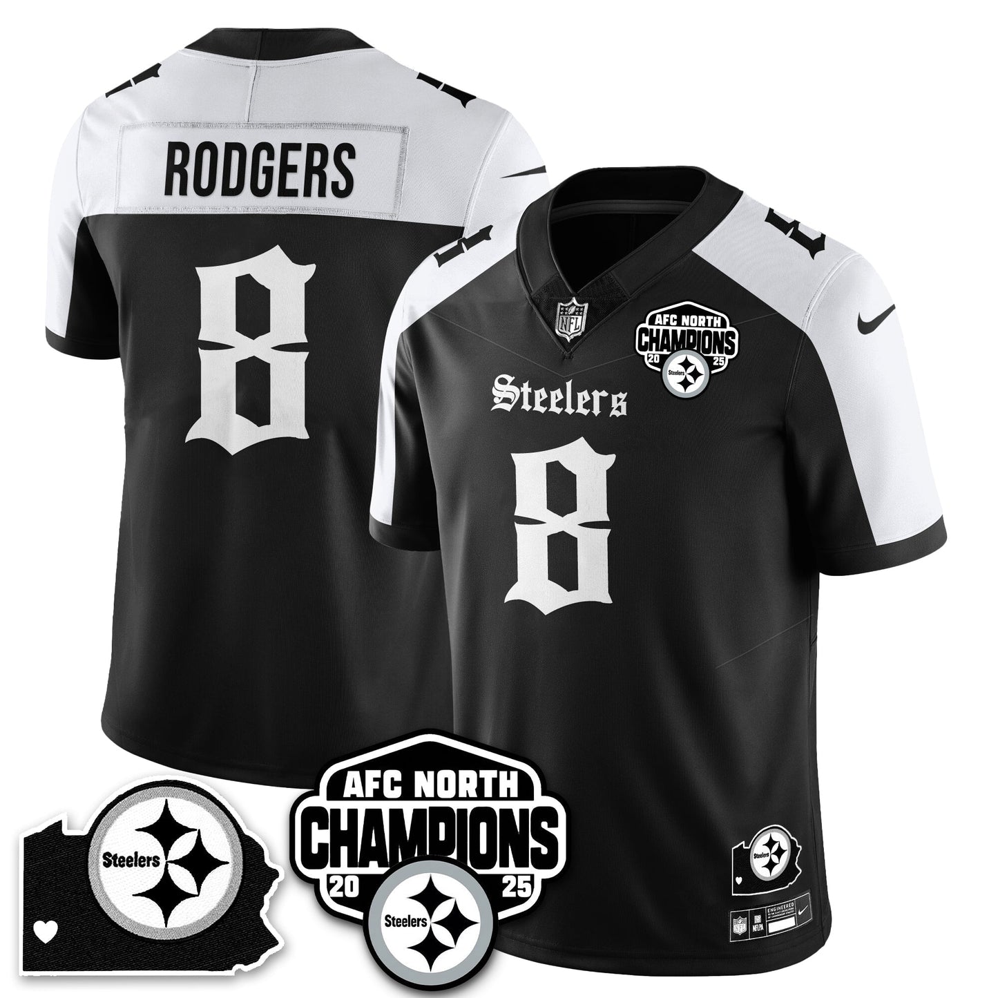 PIT Gothic AFC North Division Champions Vapor Limited Jersey - All Stitched-DTD
