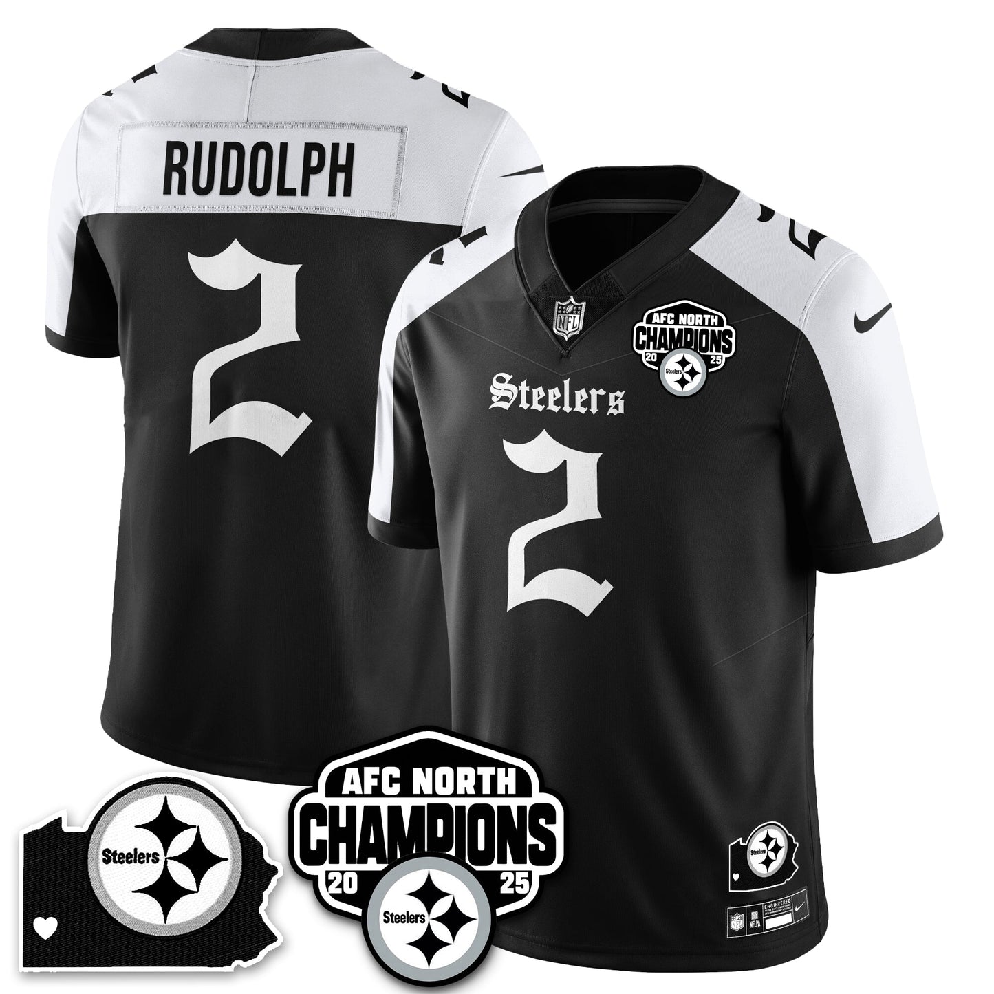 PIT Gothic AFC North Division Champions Vapor Limited Jersey - All Stitched-DTD